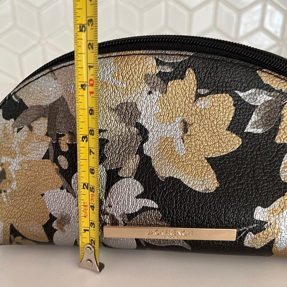 JACK FRENCH LONDON Leather Wristlet Bag Floral Metallic Event Occasion Evening - Picture 12 of 12